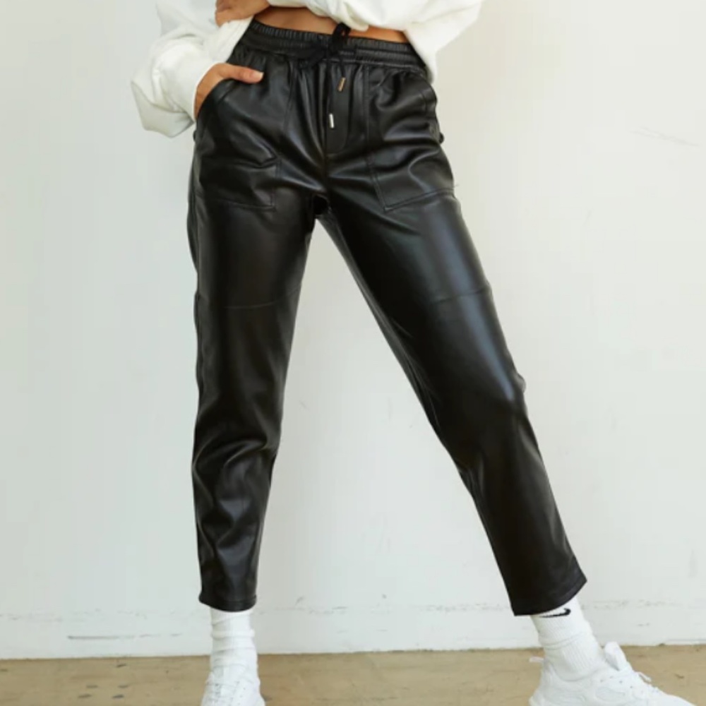 Blank NYC Faux Leather Joggers, Size 28